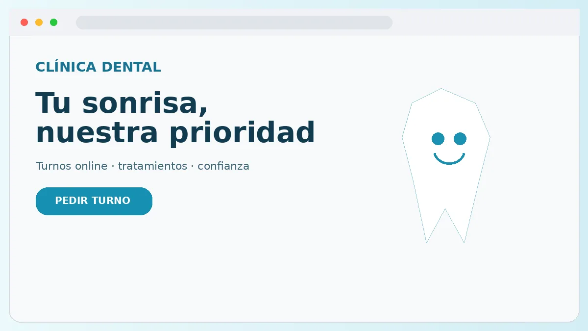 Vista previa de landing para clínica odontológica